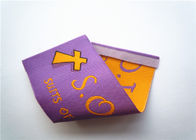 Garment Accessory Purple Woven Custom Printed Tags For Clothing
