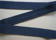 Blue Printed Elastic Webbing Straps Single Fold 2 Cm Width For Bags