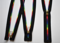 Plastic Type Sewing Notions Zippers , rainbow teeth multi colored zipperr for garment