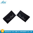 Black Color Personalized Custom Fabric Labels For Clothes , Logo Design