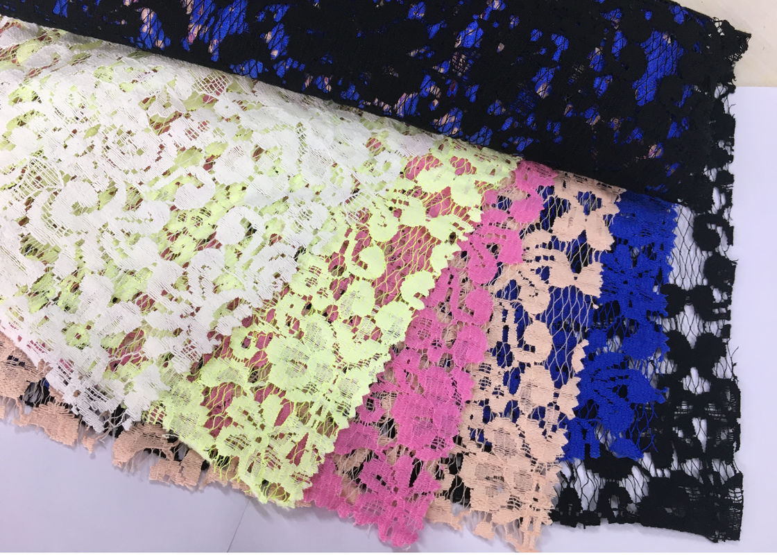 Fancy Design customized color Stretch lace trim nylon spandex lycra lace lingerie fabric for webbing