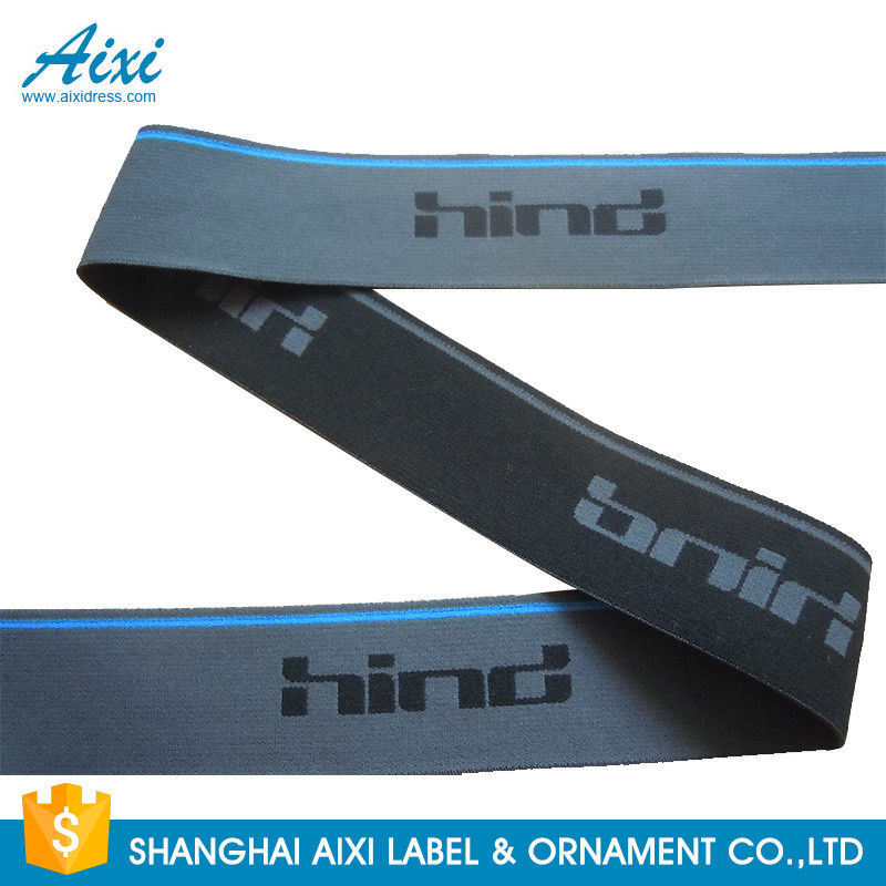 Polyester / nylon spandex Colored Garment Woven Tape With Logo