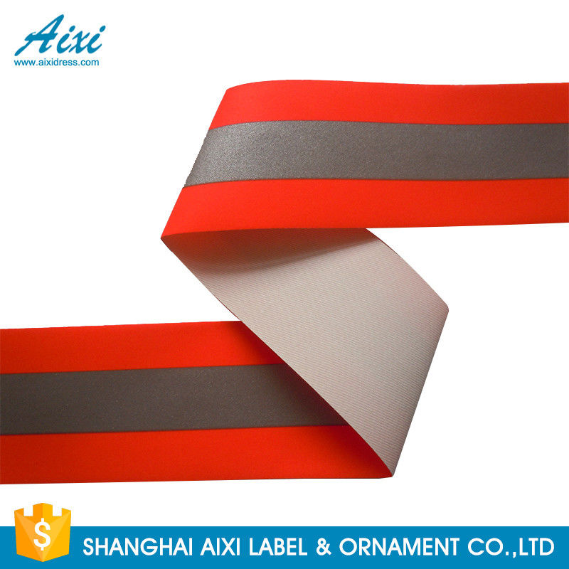 TID T / C Silver Orange Washable High Visibility Reflective Tape For Uniform