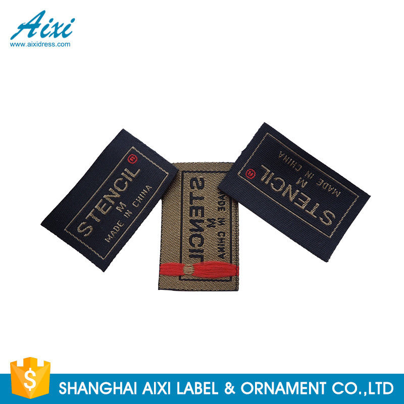 Clothes Brand Woven Clothing Label Tags , Customized Garment Private Lable